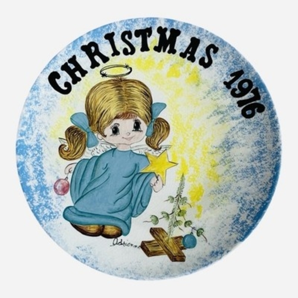 Schmid Hummel 1976 Christmas Collector Plate Angel Star Berta Hummel Adrienne VG